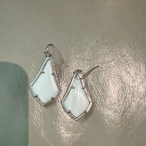 Kendall Scott, Elegant White Silver-Tone Earrings